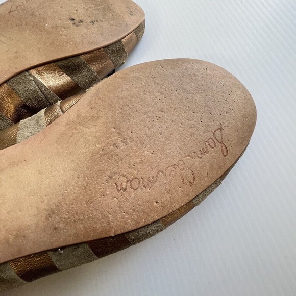 Sam Edelman Ballerina Flats Size 6 Felicia Leather Brown Rose Gold Stripes - Picture 8 of 10